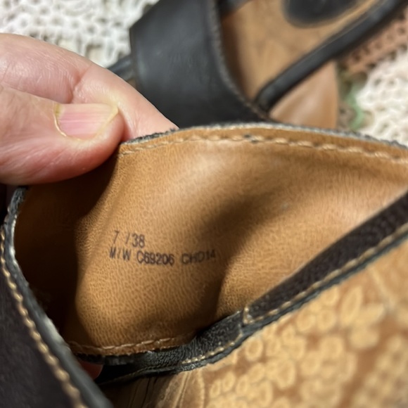 Cool BOC Blue Leather Big Toe Slip on Flat Sandals Sz 6M - Picture 9 of 9